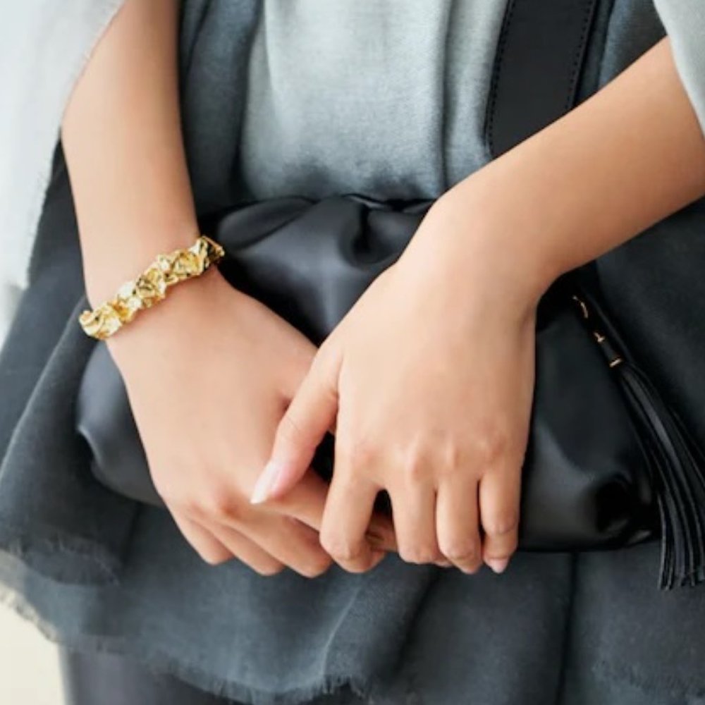 Amber Sceats Emery 24k Gold Plated Cuff Bracelet New